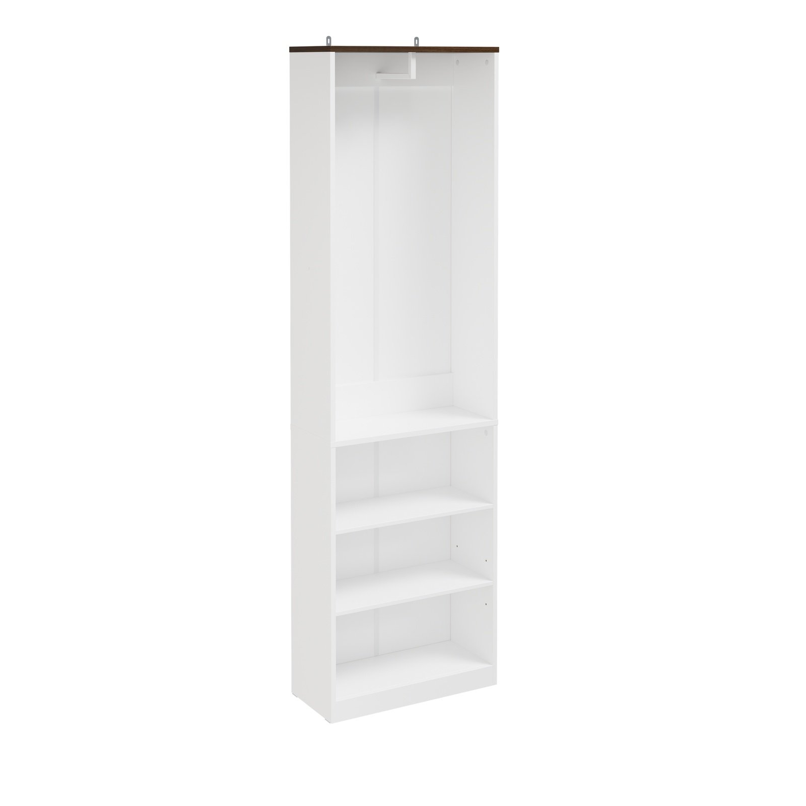 SoBuy 1 Hanging Rod 3 Fixed Shelf Freestanding Open Wardrobe - White
