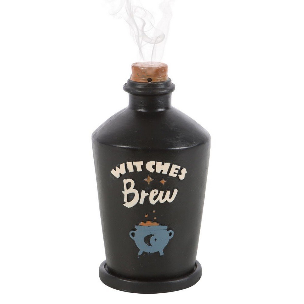 Something Different Witches Brew Potion Bottle Incense Cone Holder - Black