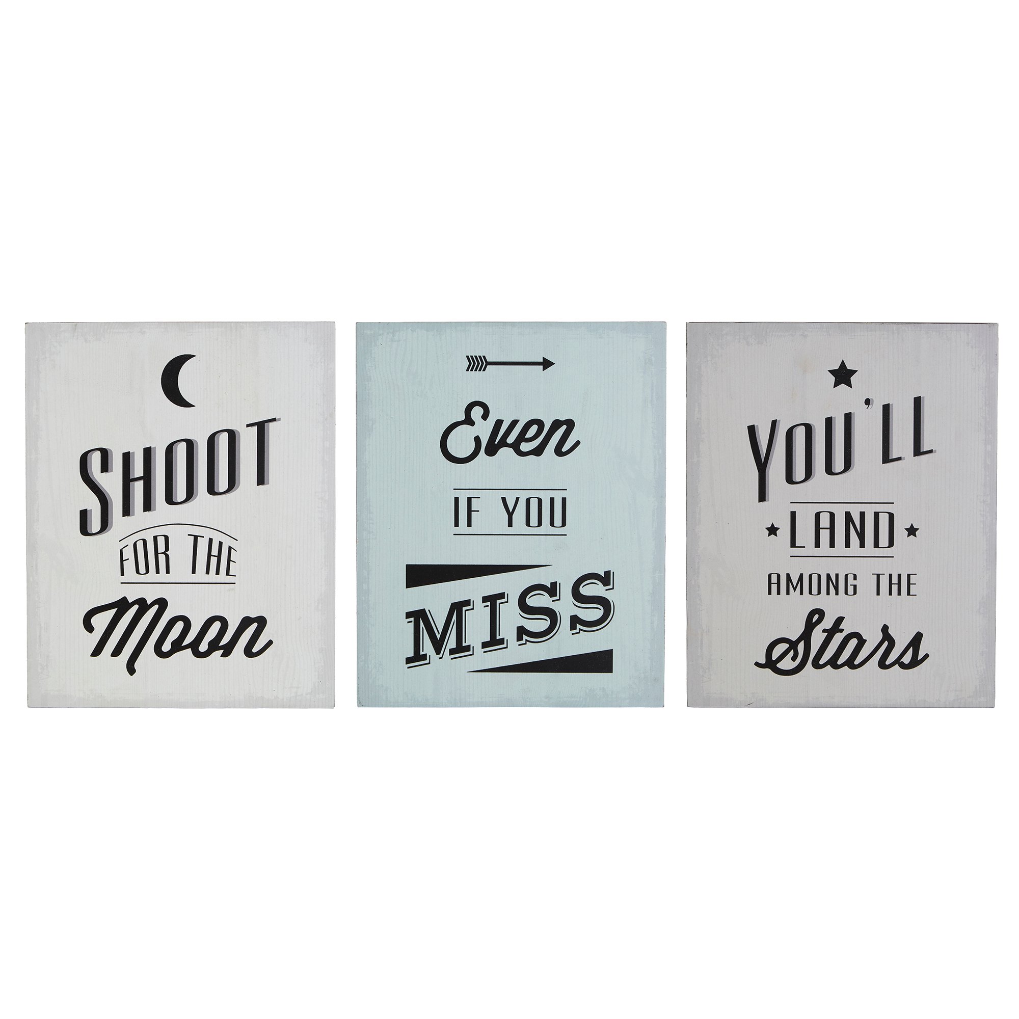 Orsina Madera Moon Wall Plaques – Set of 3