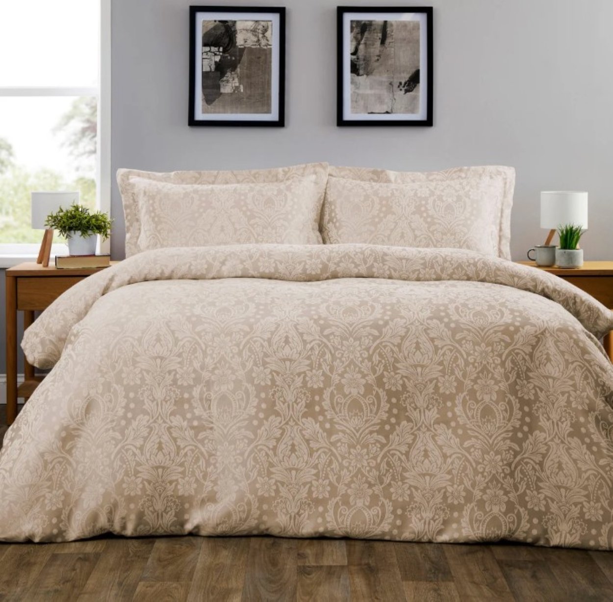 New Edge Blinds Dorchester Jacquard Champagne Duvet Set - Single