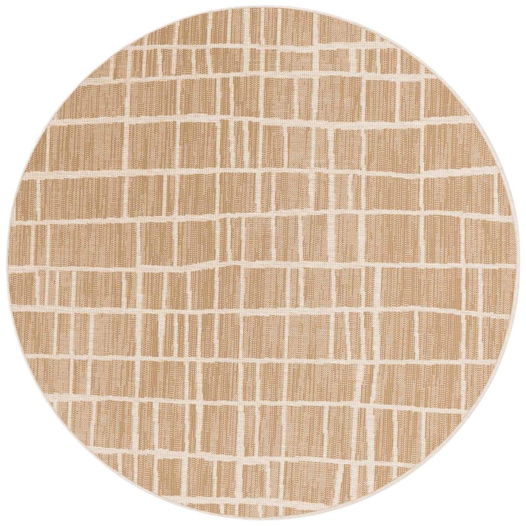 Ted Baker Beige Indoor Outdoor Crouch Abstract Round Rug - 200cm