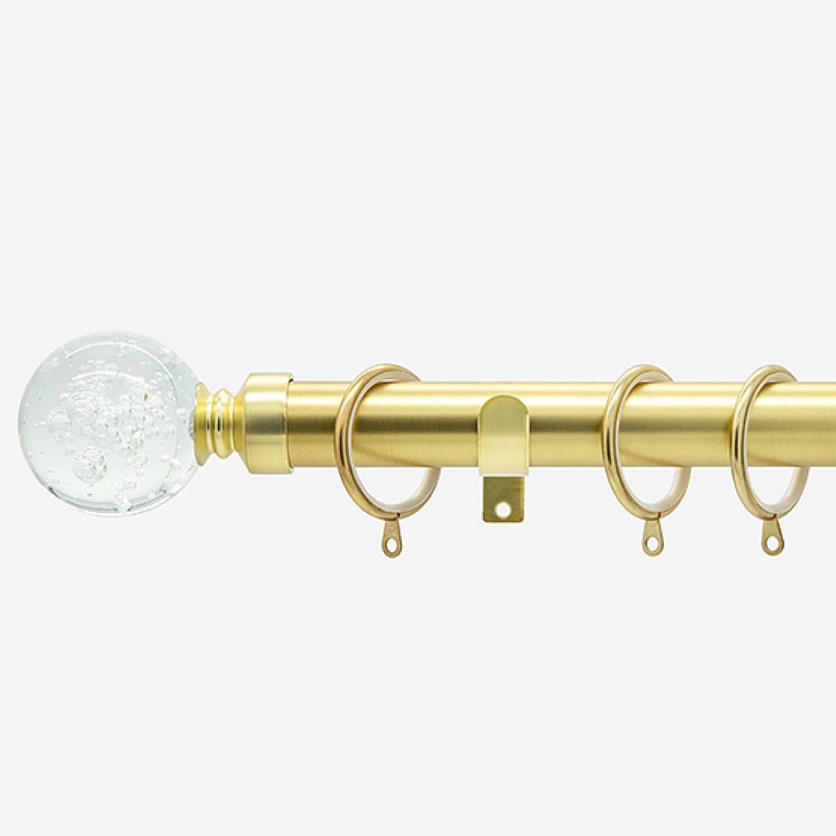 New Edge Blinds Brushed Gold 28mm Bubbles Fixed Metal Curtain Pole - 430cm