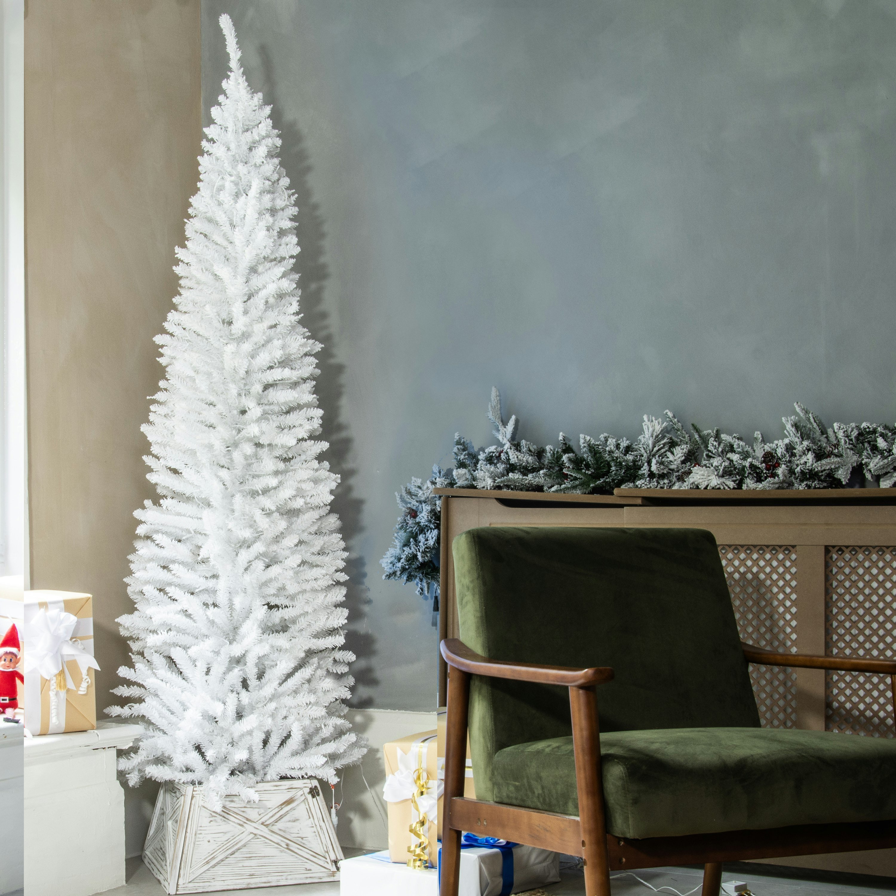Christmas Tree World 4ft White Italian Pencilimo Christmas Tree
