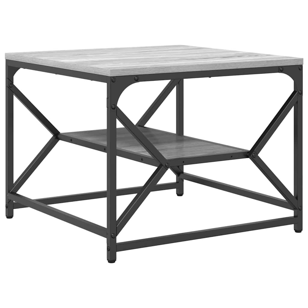Walplus Engineered Wood and Steel Coffee Table - Grey sonoma - 51 x 50 x 40 cm