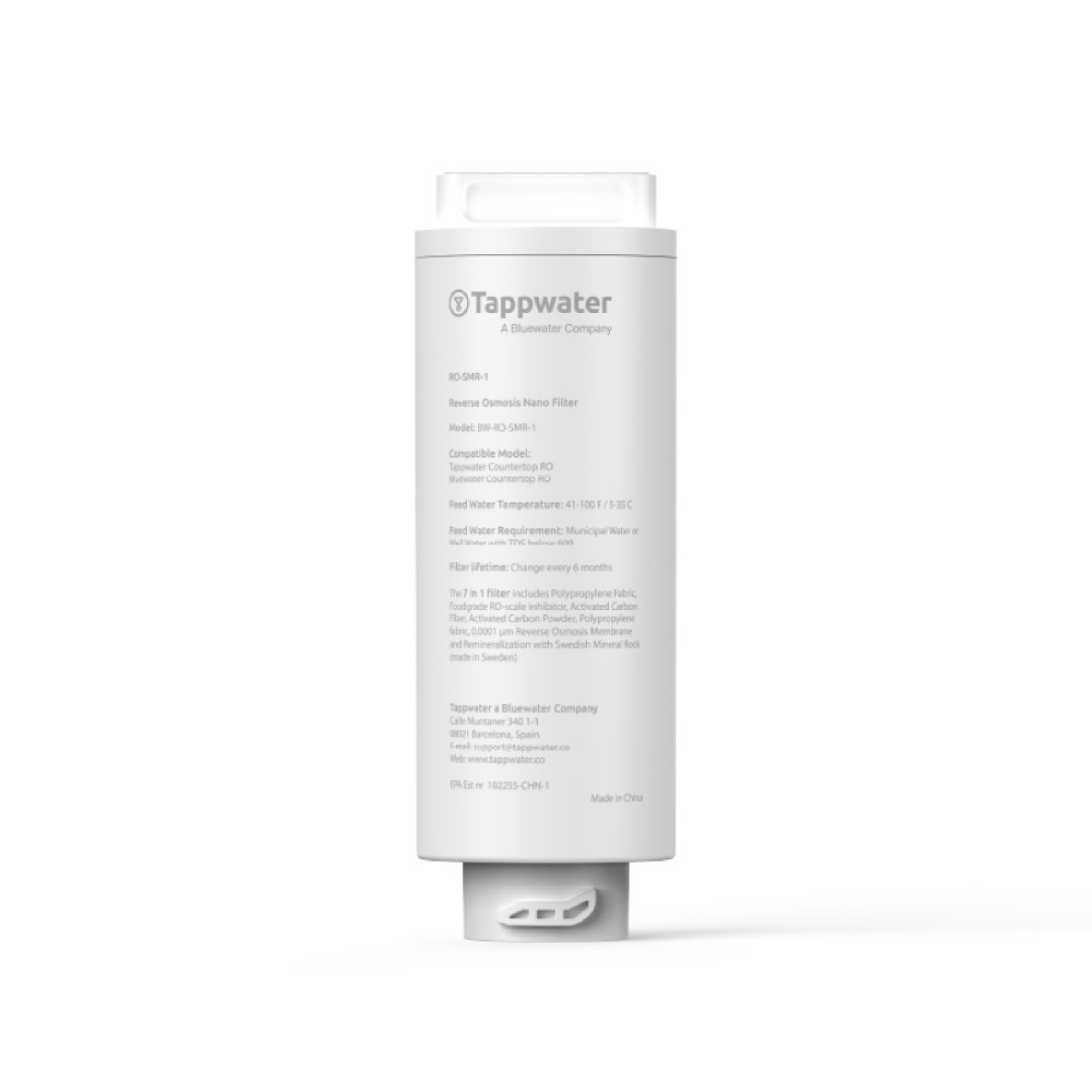 Tappwater Countertop Water Purifier Refill - White
