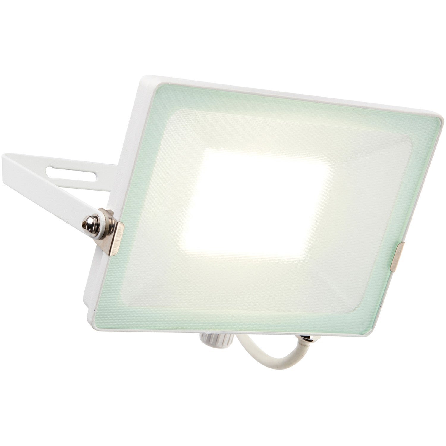 Loops Direct 23.5cm Die Cast Aluminium LED Floodlight - Matt White High