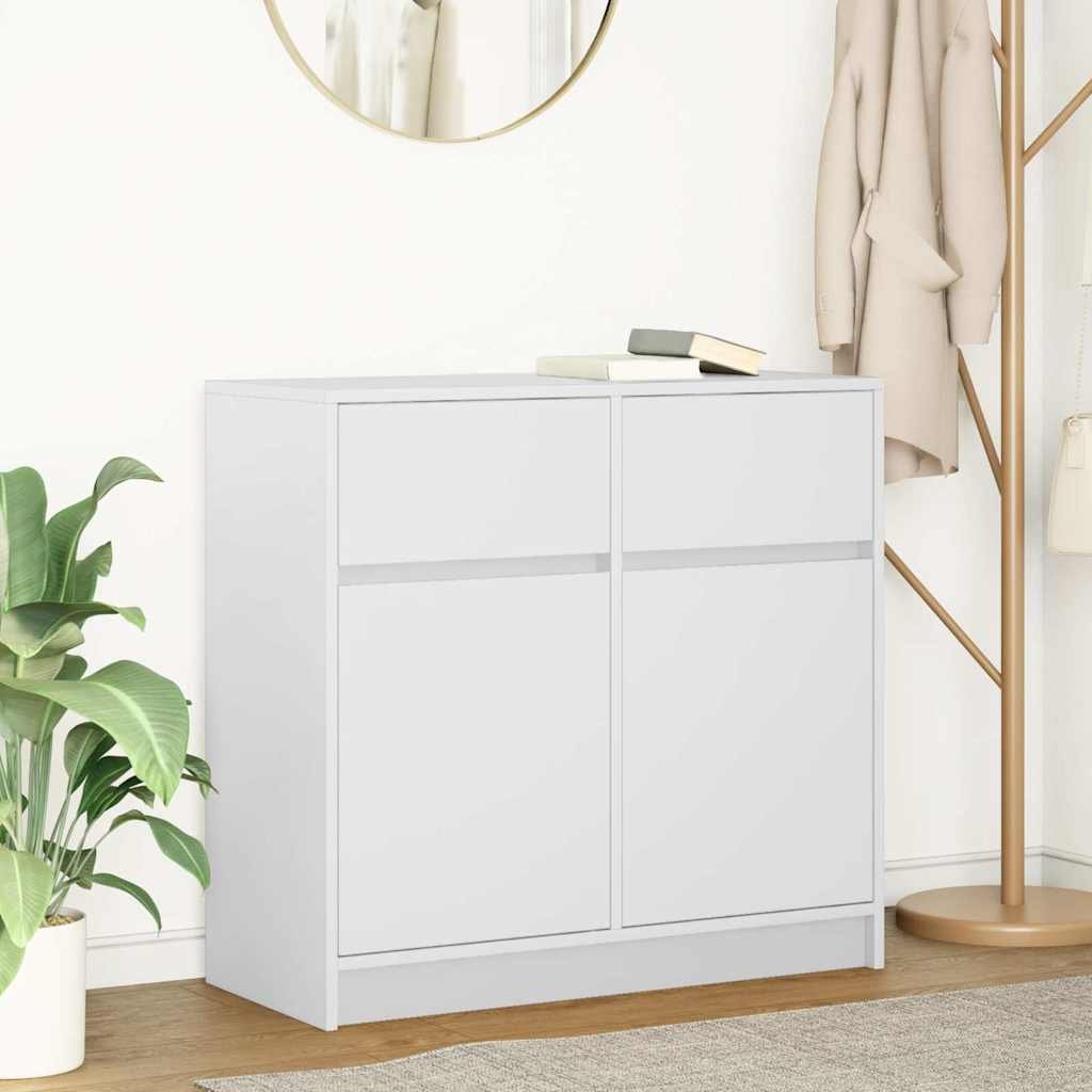 Walplus with Drawer Engineered Wood Sideboard - White - 80 x 34 x 76 cm