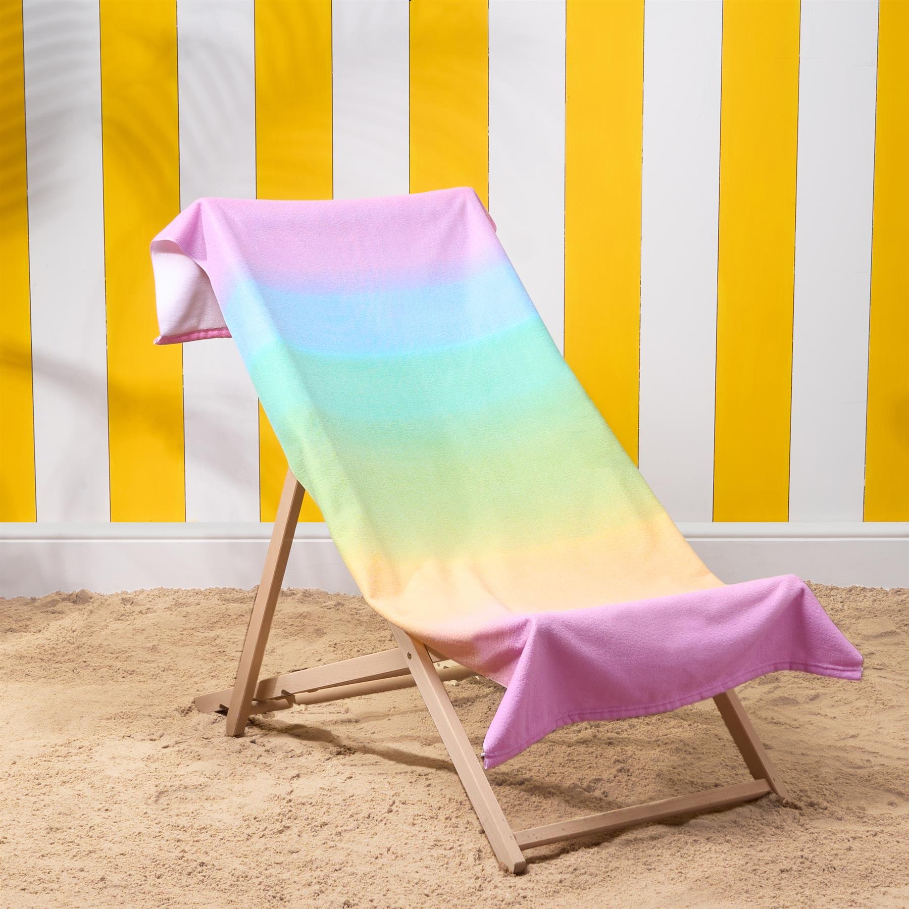 OHS Ombre Print Microfibre Beach Towel - Multicoloured