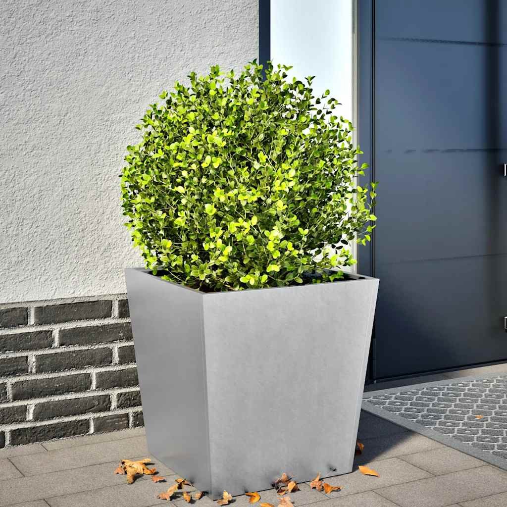 Walplus Galvanised Steel Garden Planter - 50 x 50 x 50 cm