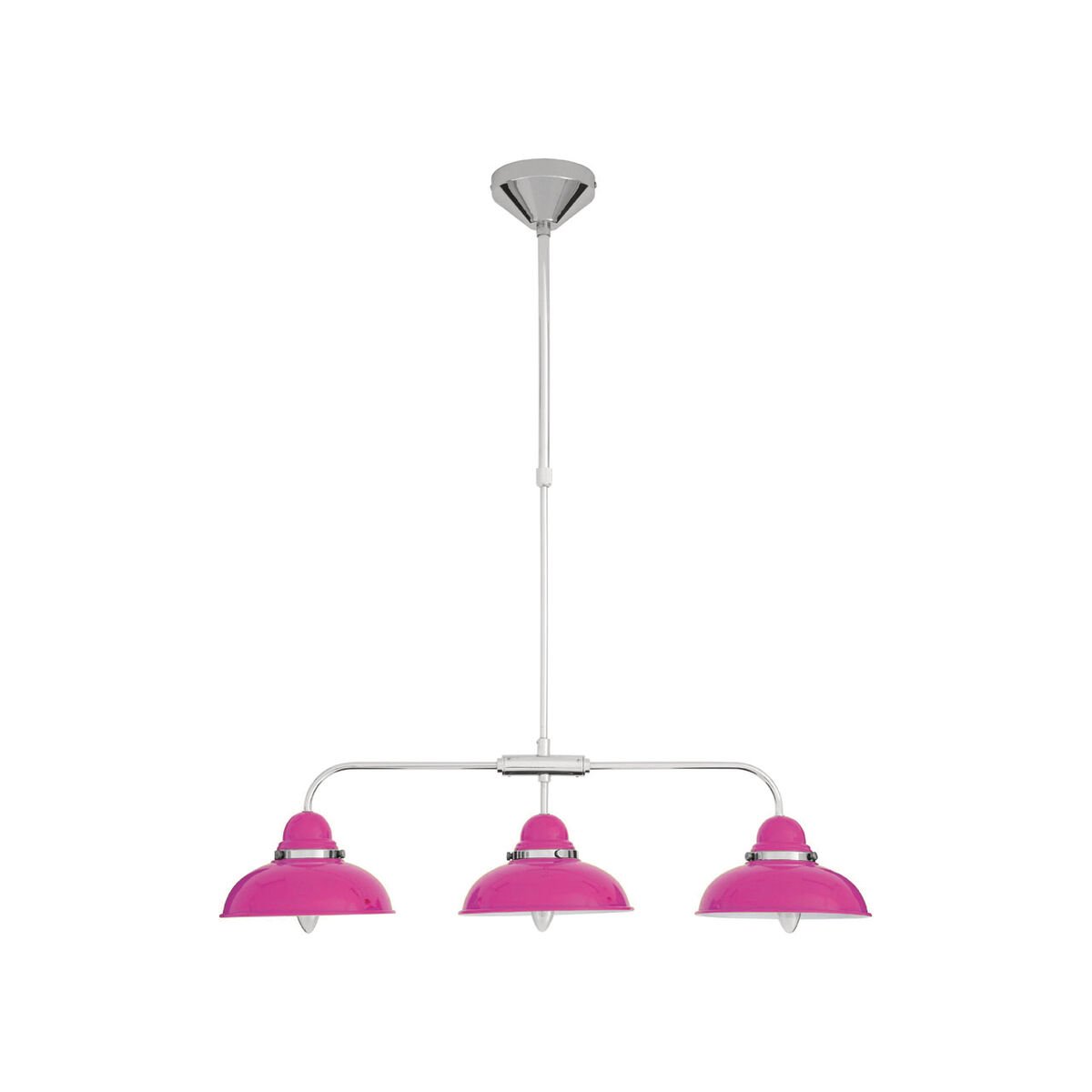 Orsina Jasper 3 Light Pendant - Hot Pink And Chrome