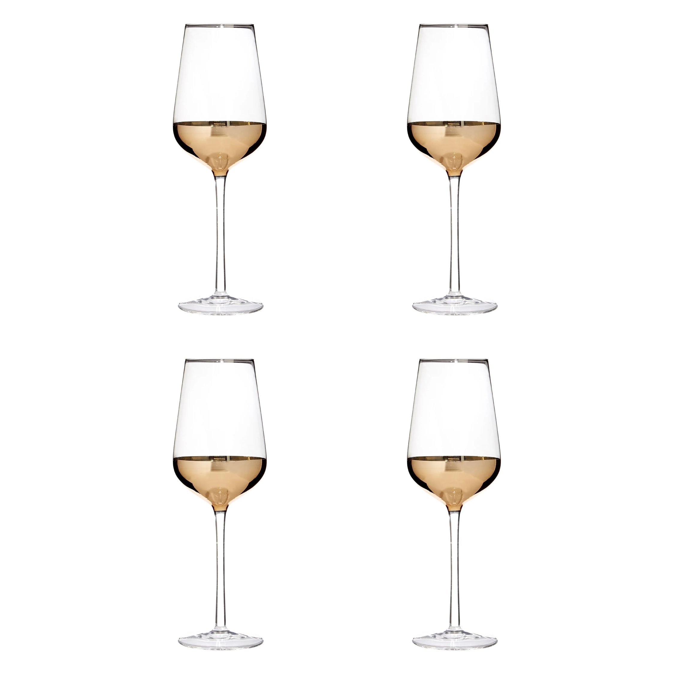 Orsina Horizon Set of 4 Wine Glasses – Gold & Clear