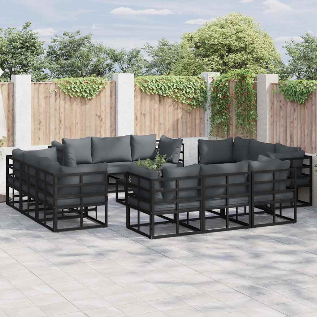 Walplus 13 Piece Garden Sofa Set - Black - 71.5 x 71.5 x 71 cm