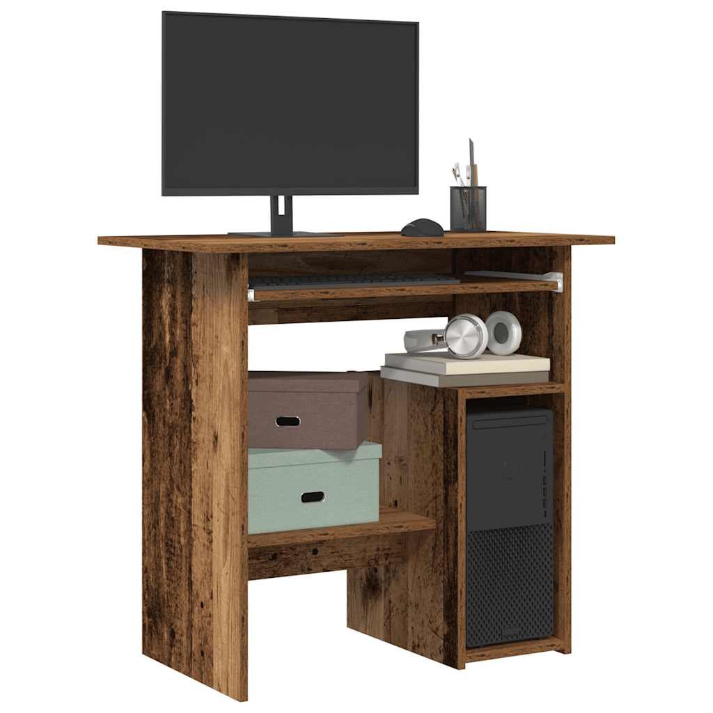 Walplus Engineered Wood Desk - Dark Wood - 80 x 45 x 74 cm