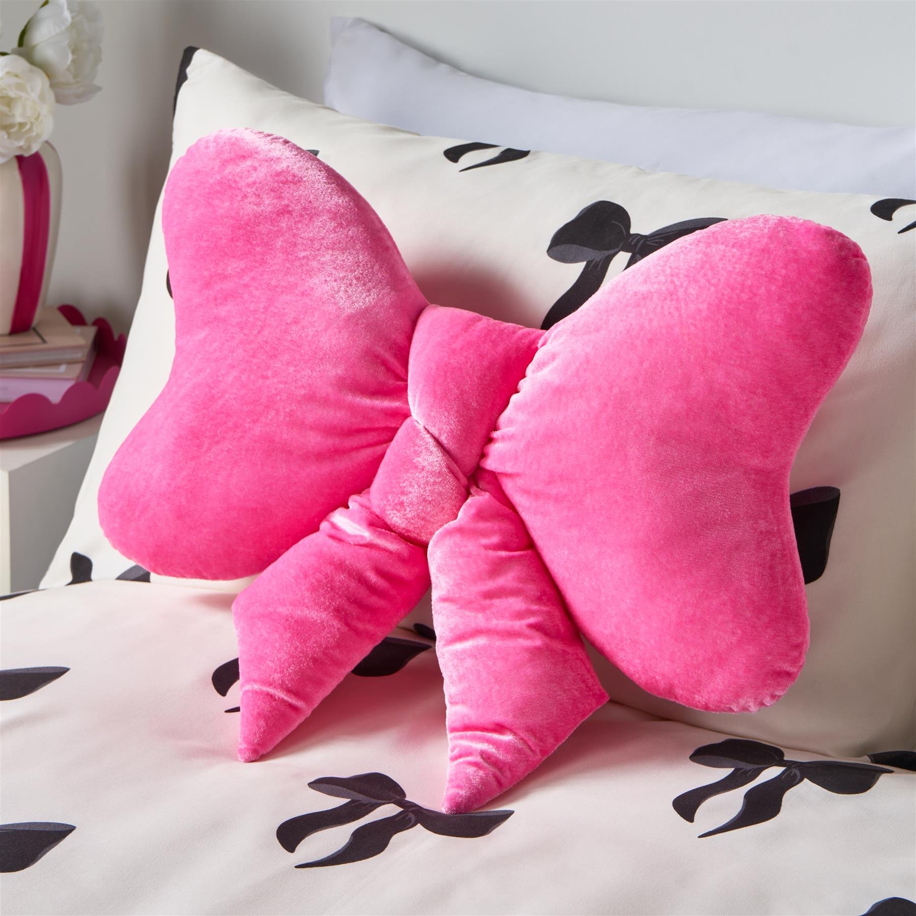 OHS Bow Shaped Scatter Cushion  - Pink - 45 x 33cm