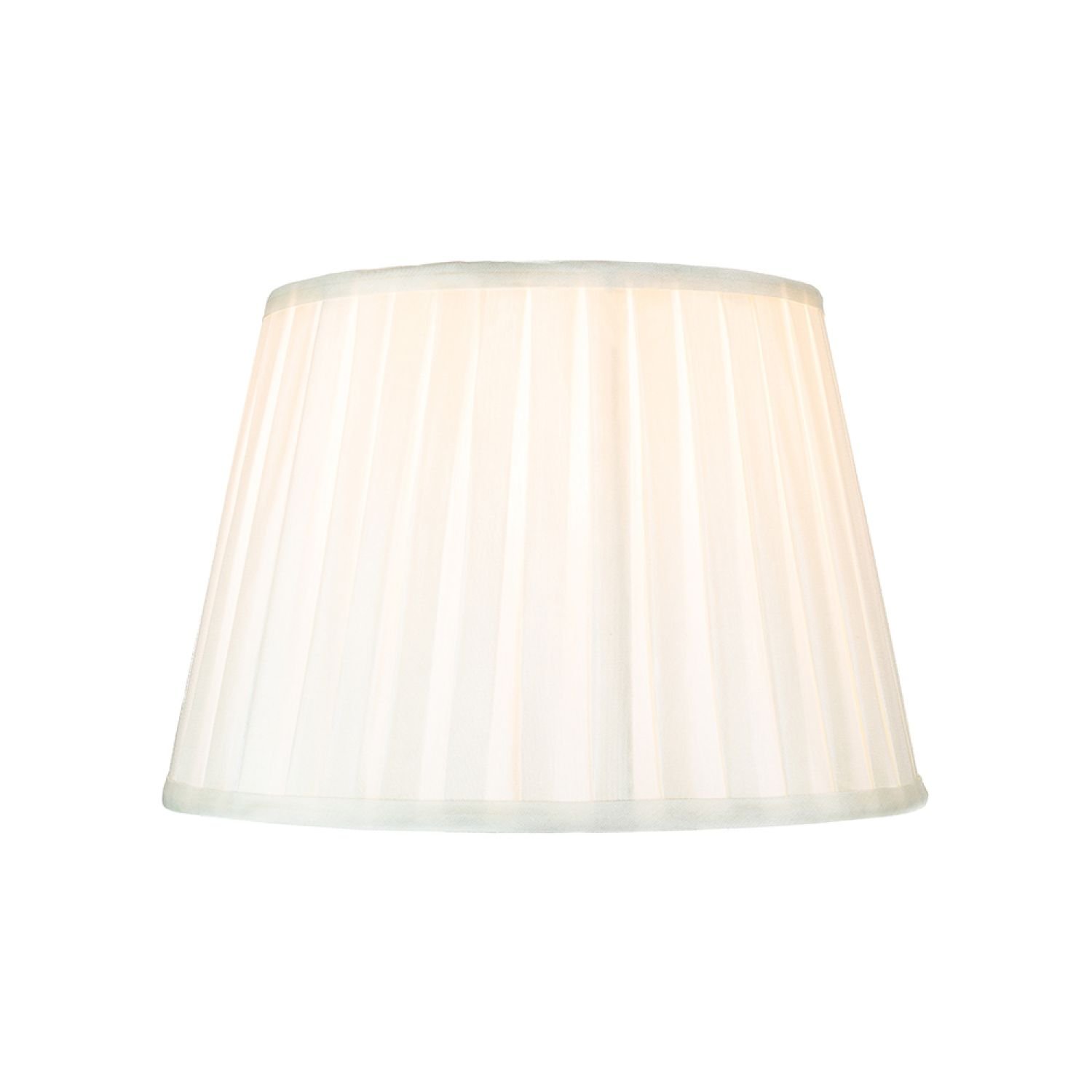 Happy Homewares Cream Faux Silk Pleated Inner Lined Lampshade - 25cm