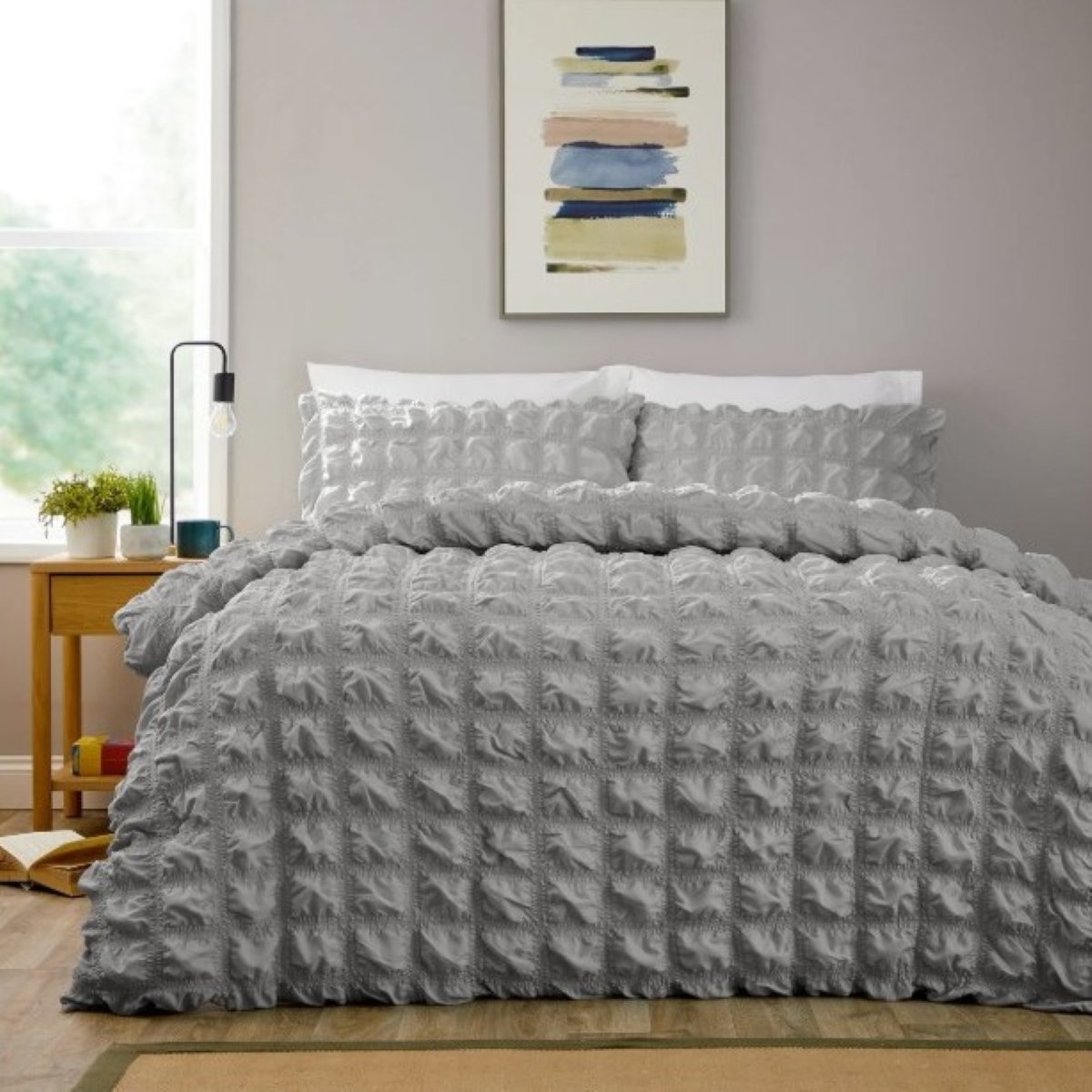 New Edge Blinds Soho Grey Duvet Set - Super King
