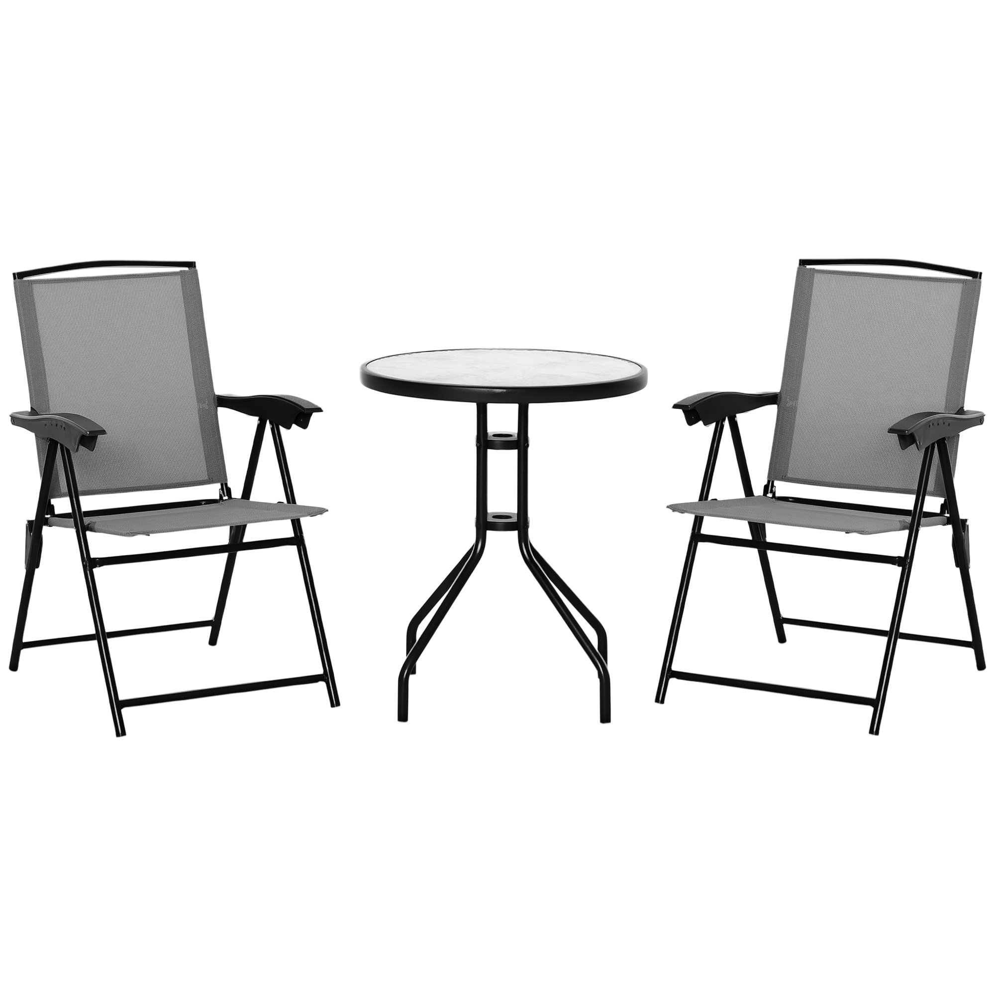 Outsunny Adjustable Garden Conversation Set - Grey