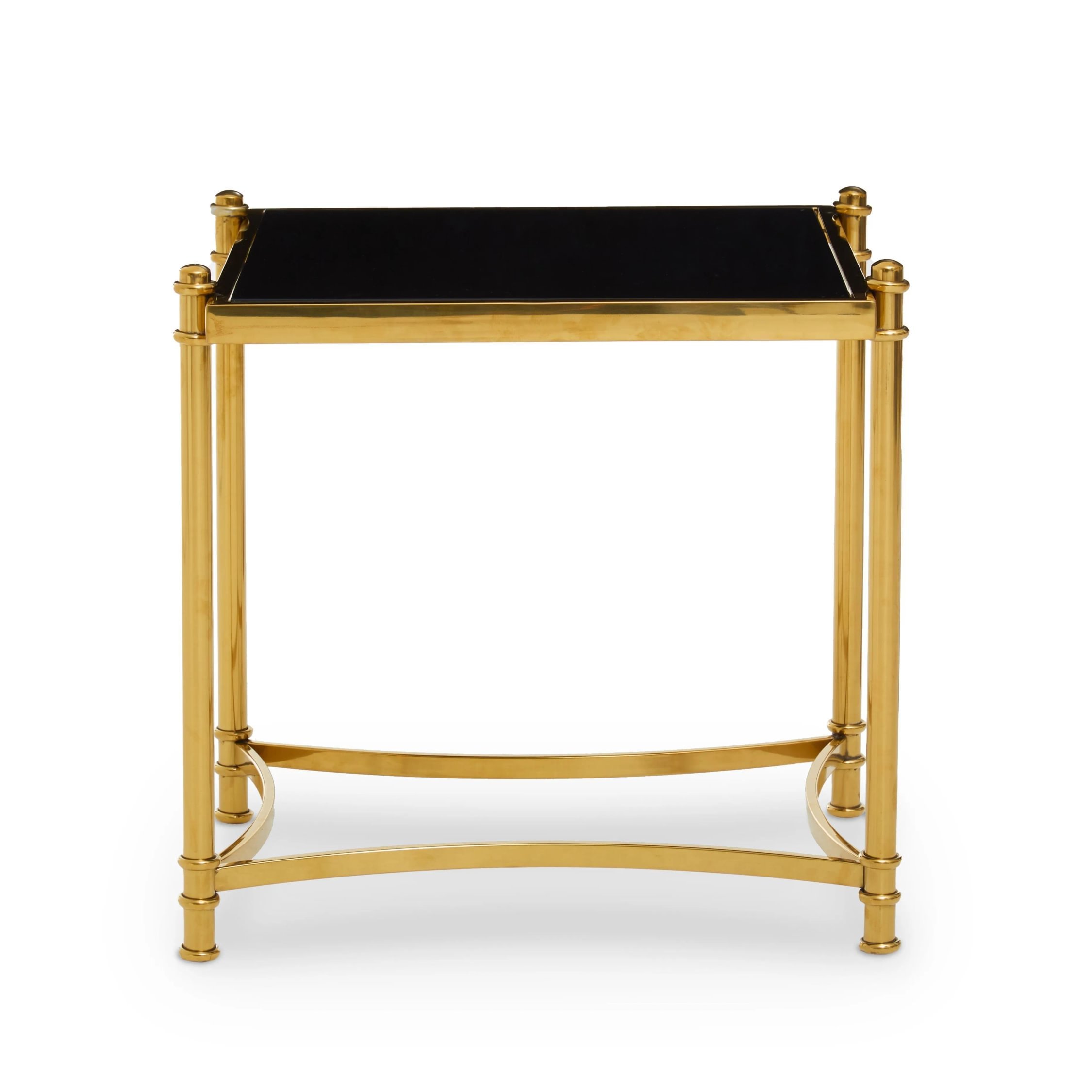 Orsina Glass Side Table - Black and Gold