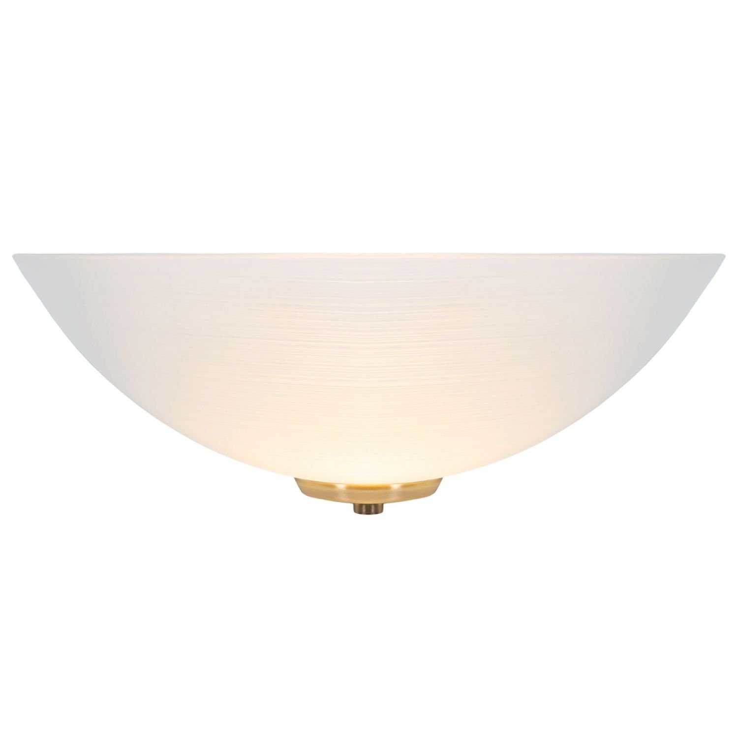 Happy Homewares Antique Brass Flush with Opal Swirl Glass Wall Light - 30.5cm