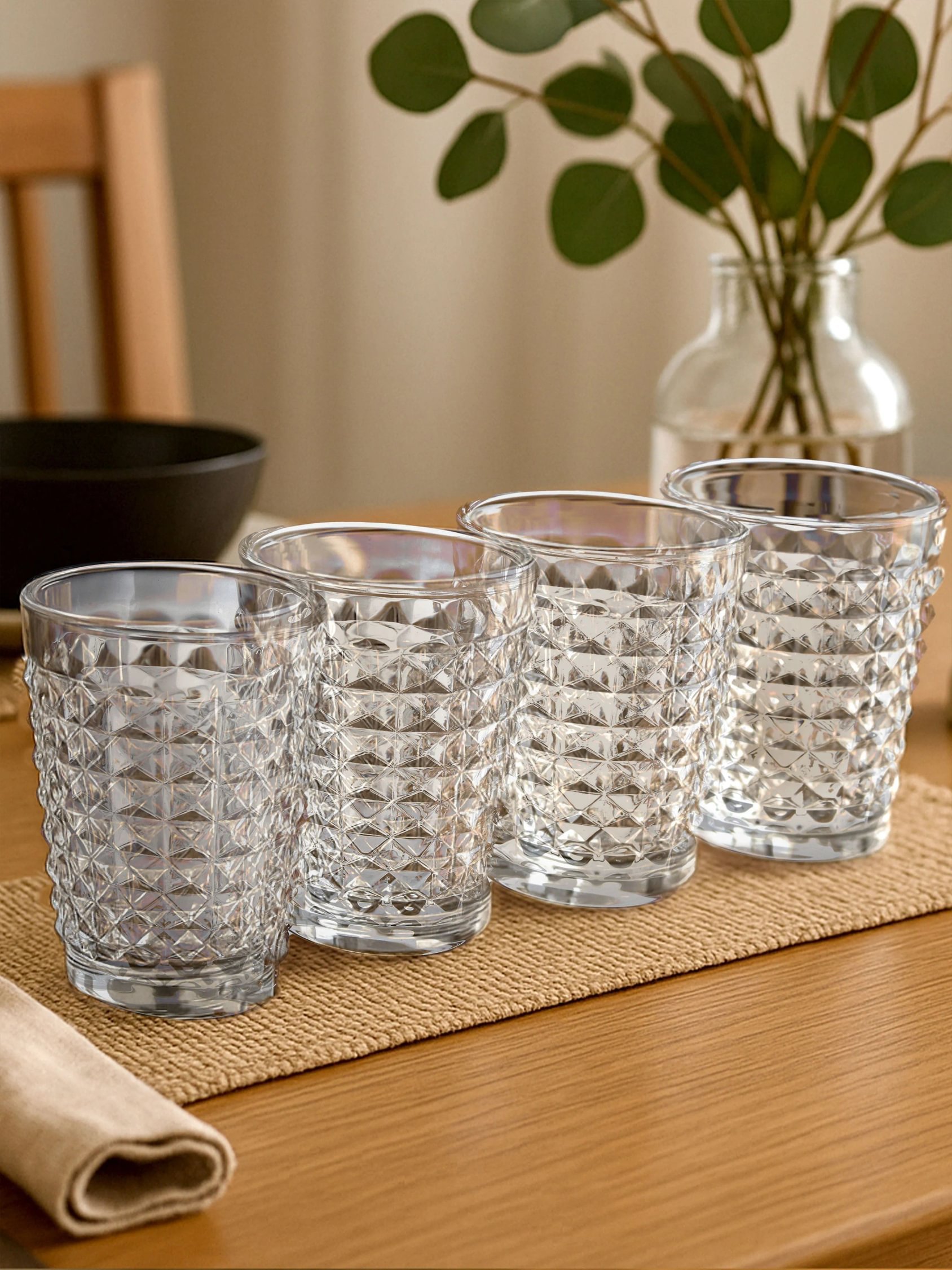 Orsina Set of 4 Pyramid Hi Ball Glasses – Clear