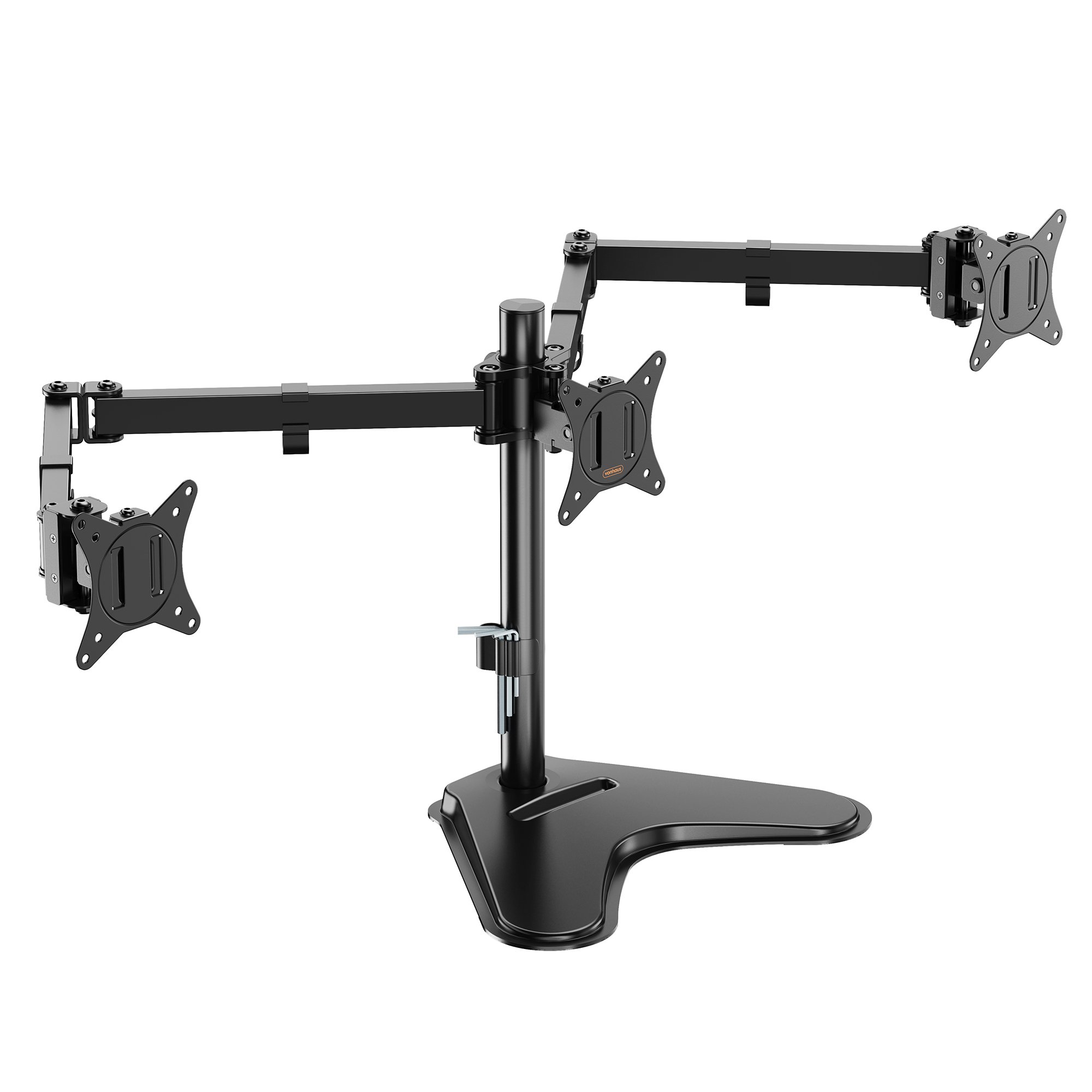 VonHaus 17-27in Adjustable Triple Monitor Stand - Black