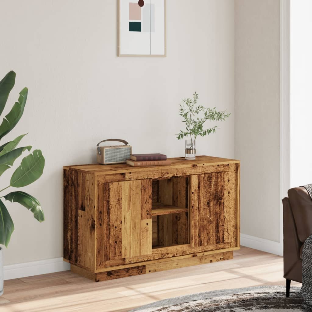 Walplus Engineered Wood Sideboard - Dark Wood - 102 x 35 x 60 cm