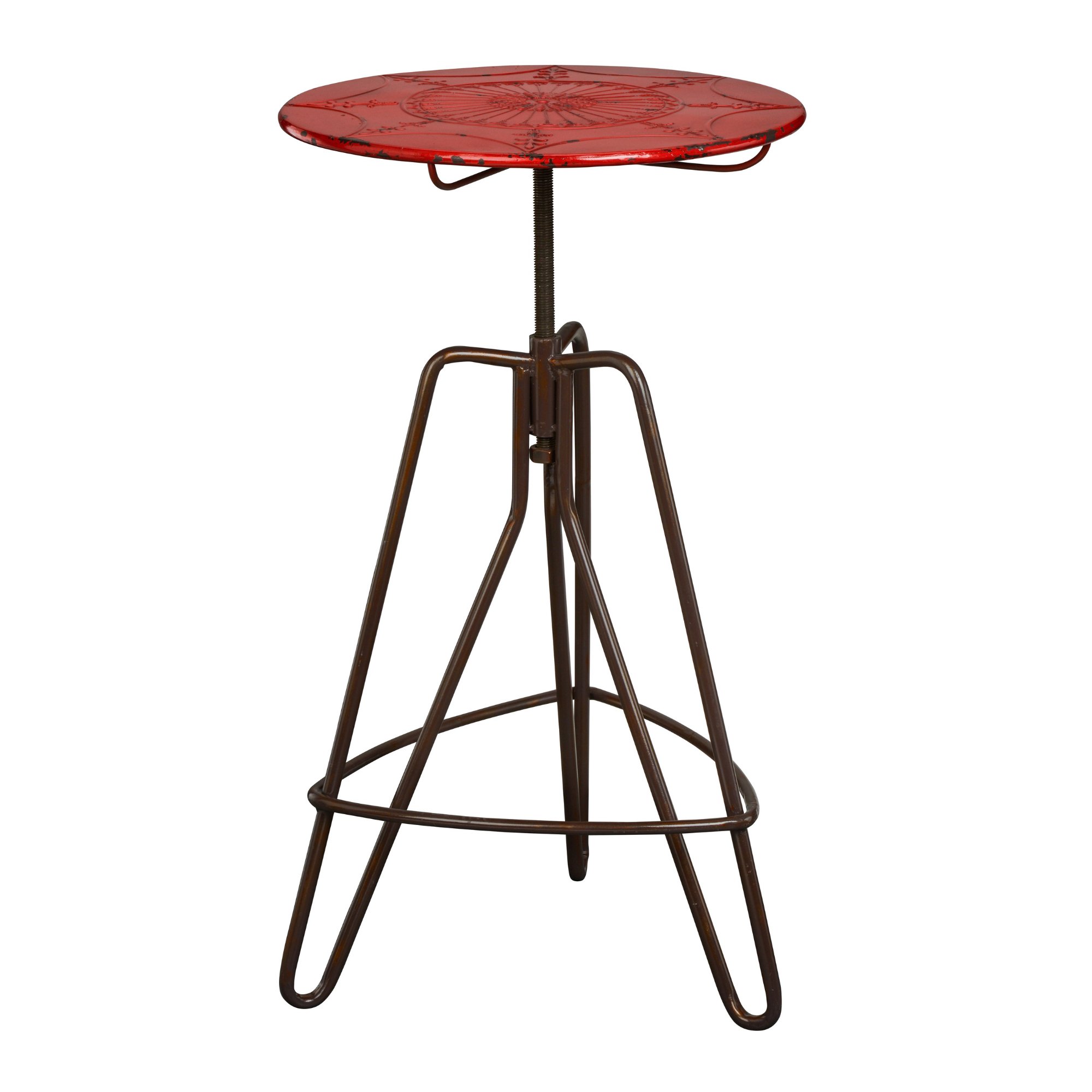Orsina Artisan Adjustable Metal Bar Table – Red