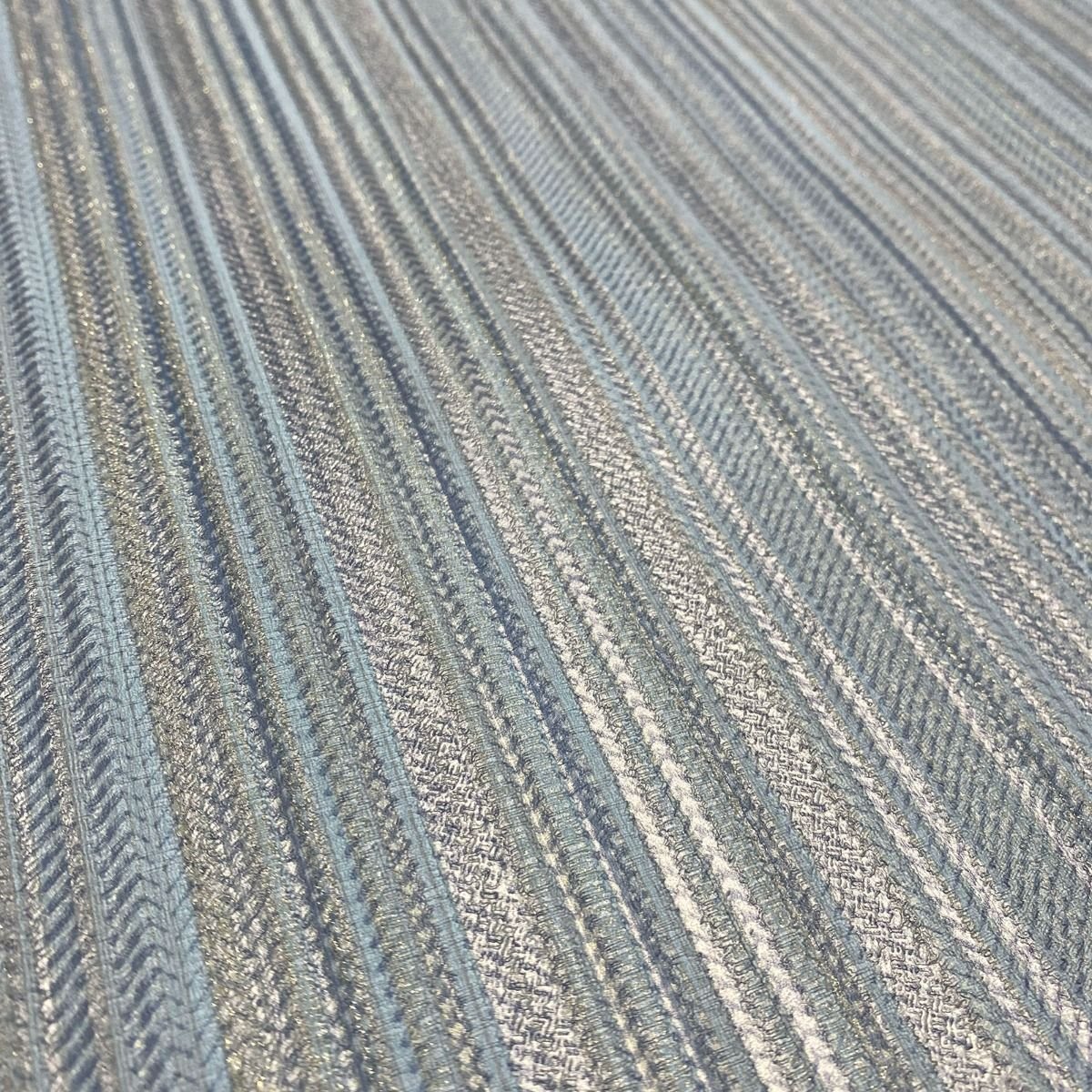 Muriva Venezia Stripe Textured Wallpaper - Blue
