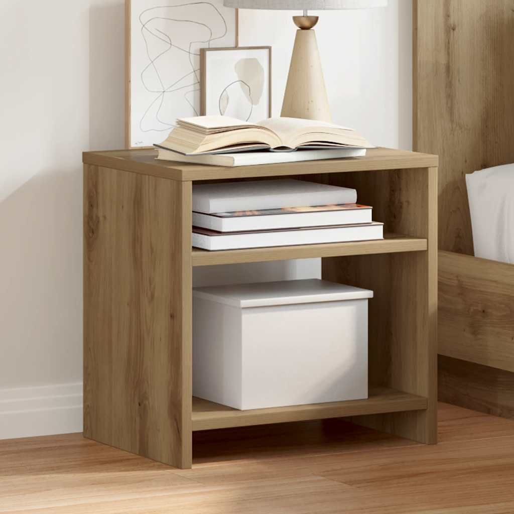 Walplus Pack of 2 Bedside Cabinet - Oak - 40 x 30 x 40 cm