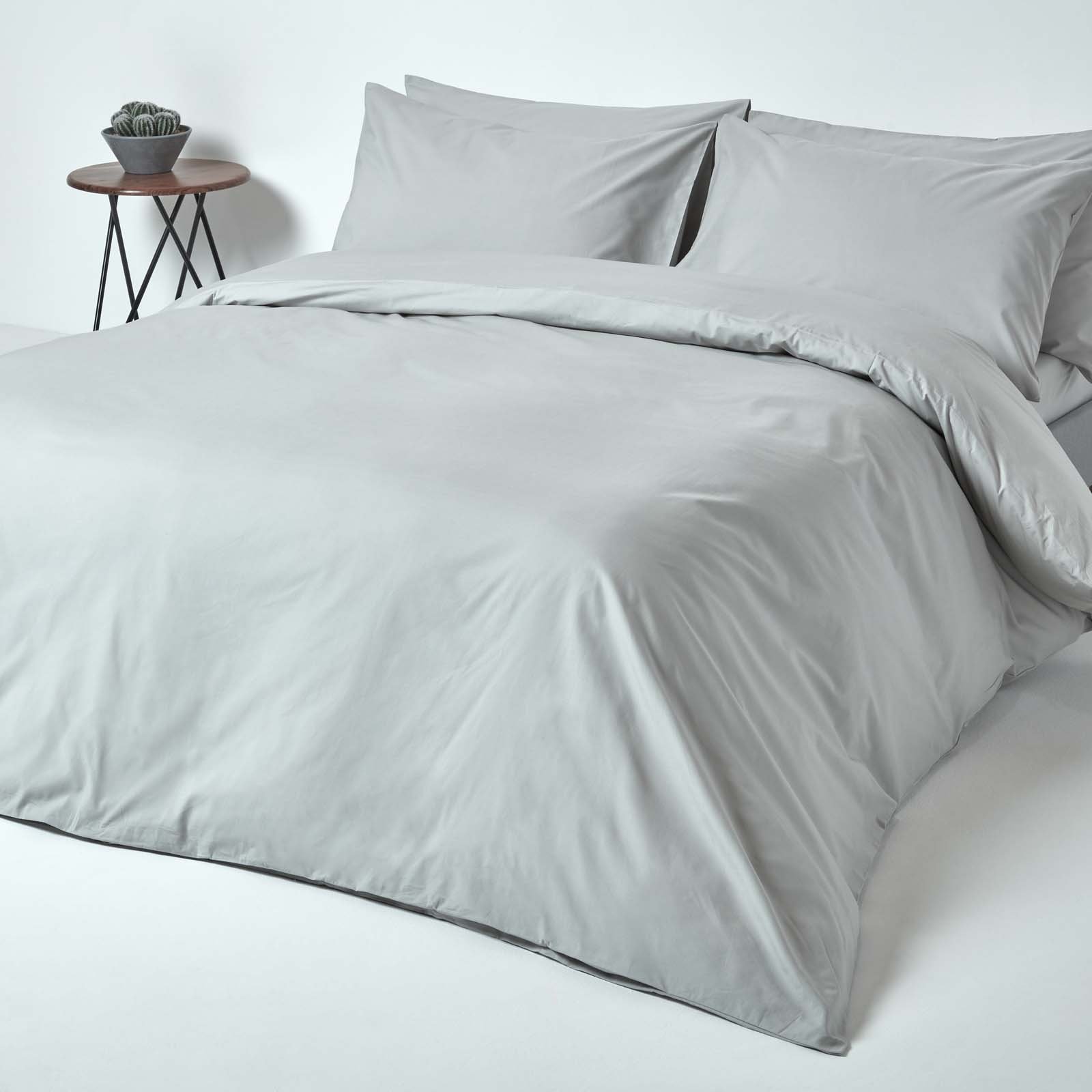 Homescapes Egyptian Cotton Silver Grey Bedding Set - Single