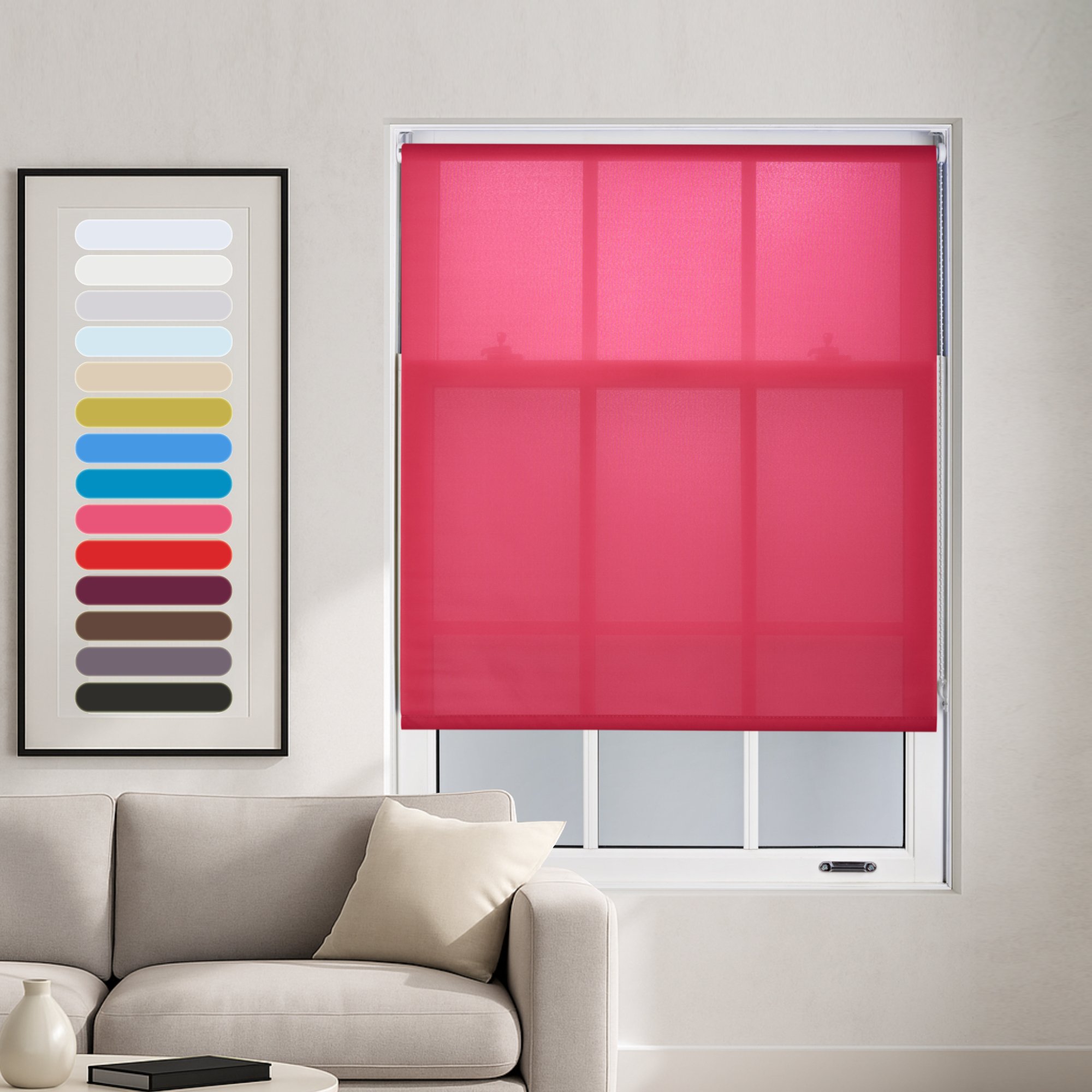 Furnished Fuchsia Daylight Roller Blind - 90 x 165cm
