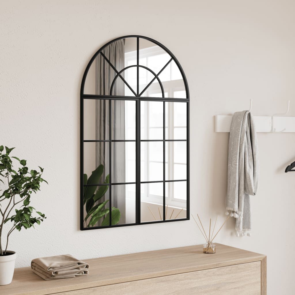 Walplus Iron Wall Mirror - Black - 60 x 30 cm
