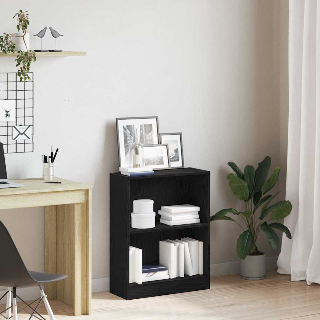 Walplus 1 Shelf Engineered Wood Book Cabinet - Dark Oak - 60 x 24 x 76 cm