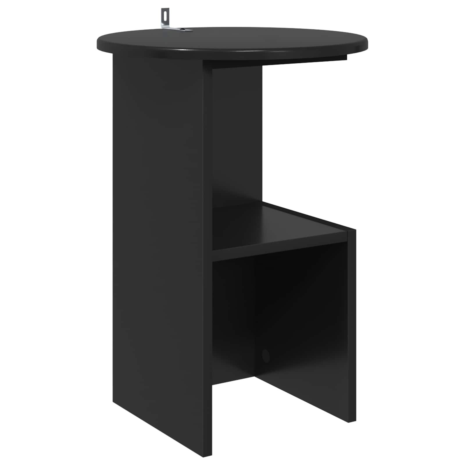 Walplus Engineered Wood Side Table - Black Oak - 39.5 x 55 cm