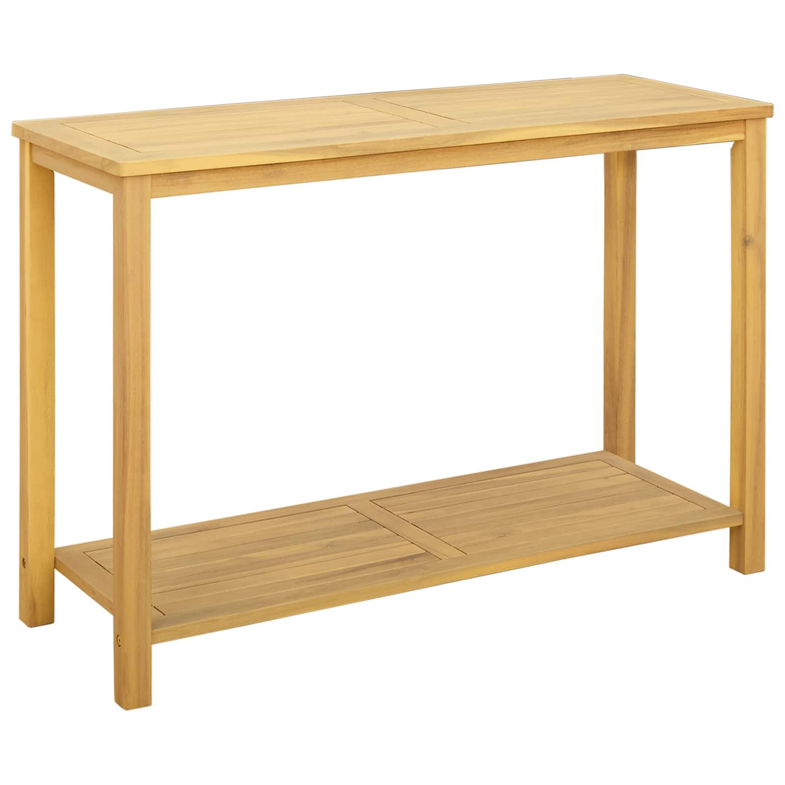 Walplus Rectangular Solid Wood Console Table - Light Wood - 110 x 40 x 75 cm