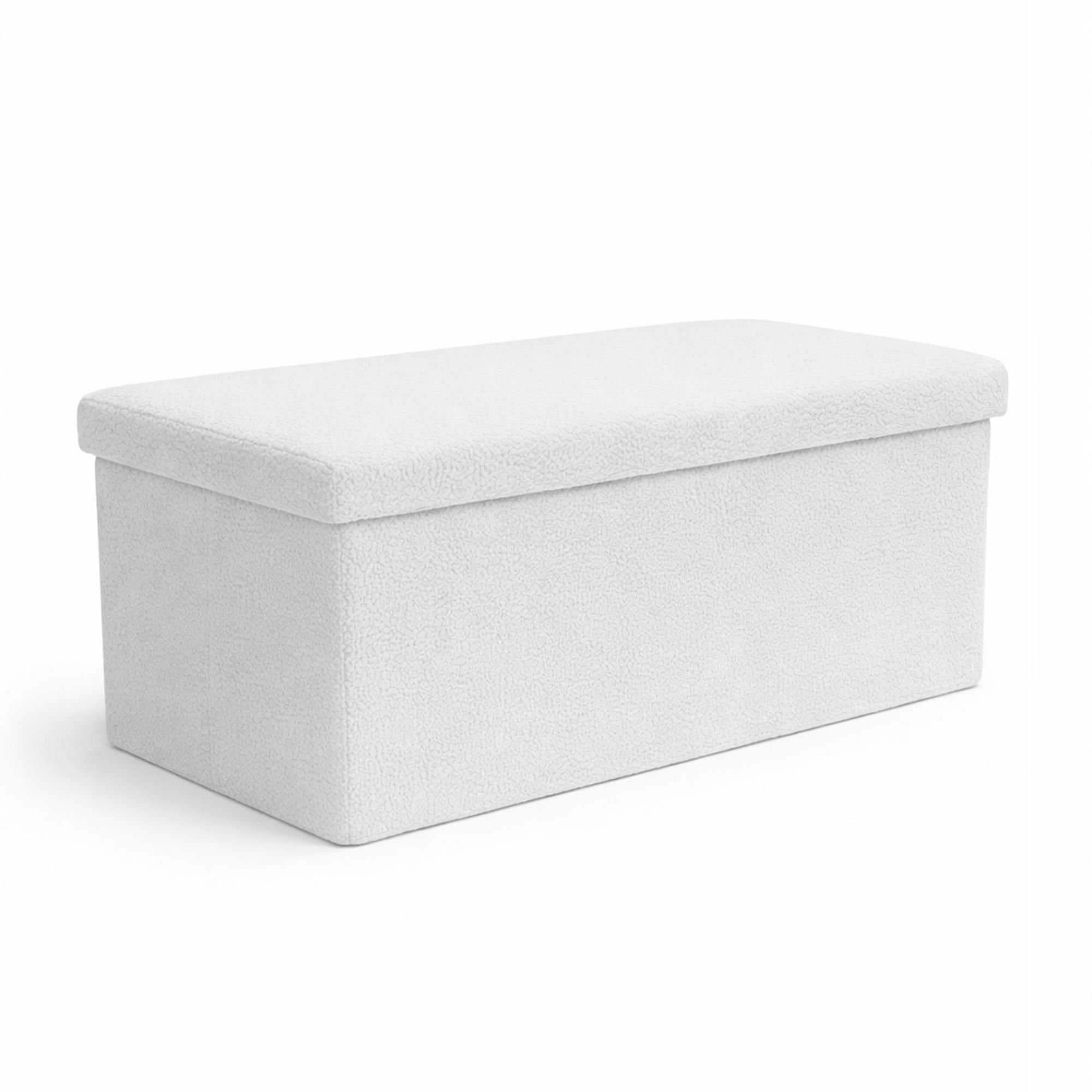 Keplin Folding Teddy Storage Ottoman - 90L - White
