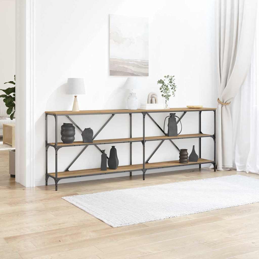 Walplus Engineered Wood Console Table - Artisian Oak - 200 x 30 x 75 cm