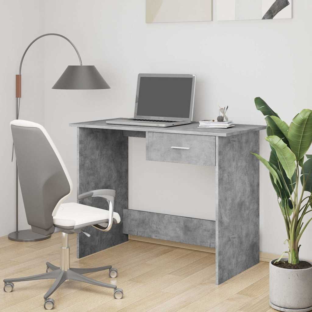 Walplus Drawer Engineered Wood Desk - Granite Grey - 100 x 50 cm