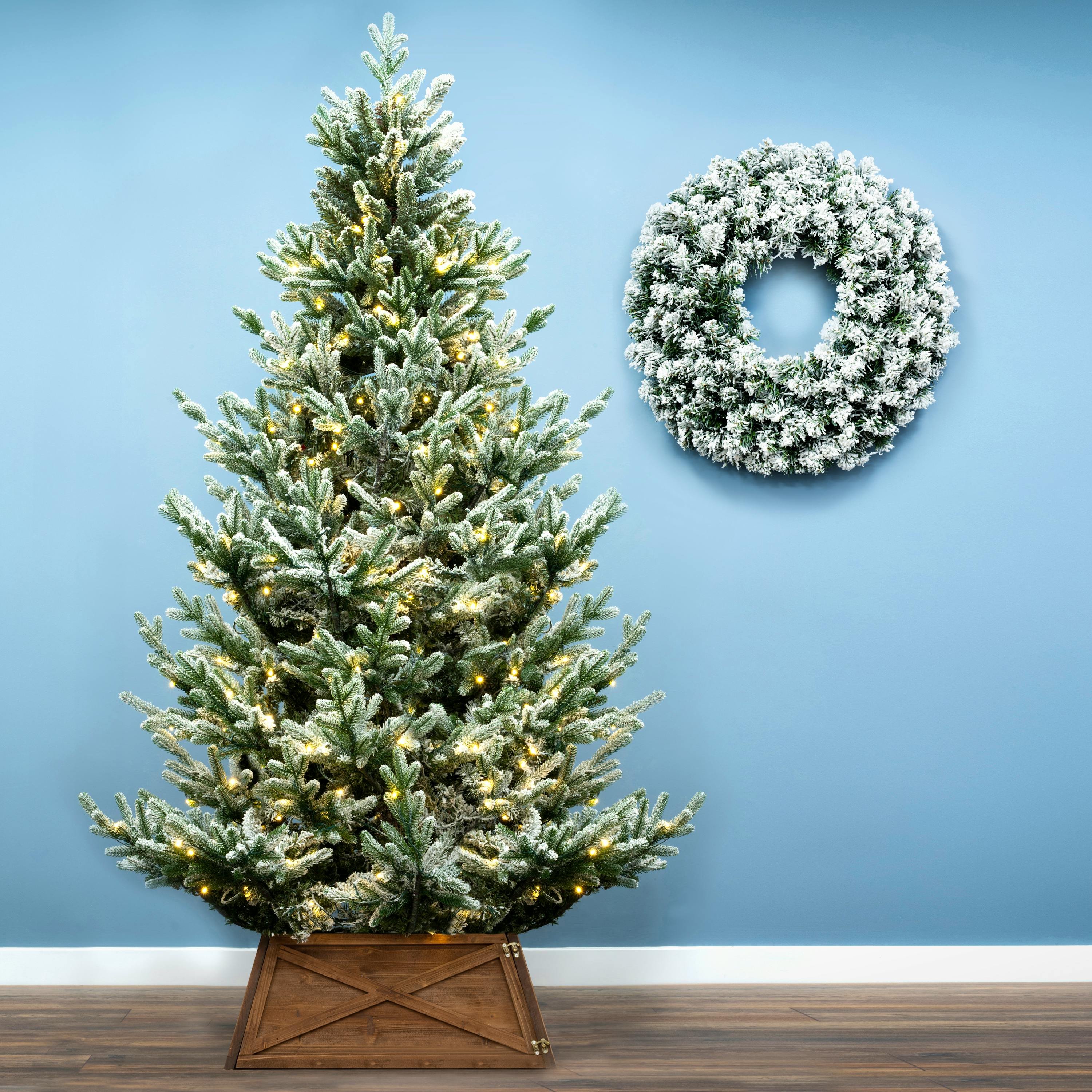 Christmas Tree World 9ft Pre-Lit Frosted Ultra Mountain Pine Christmas Tree