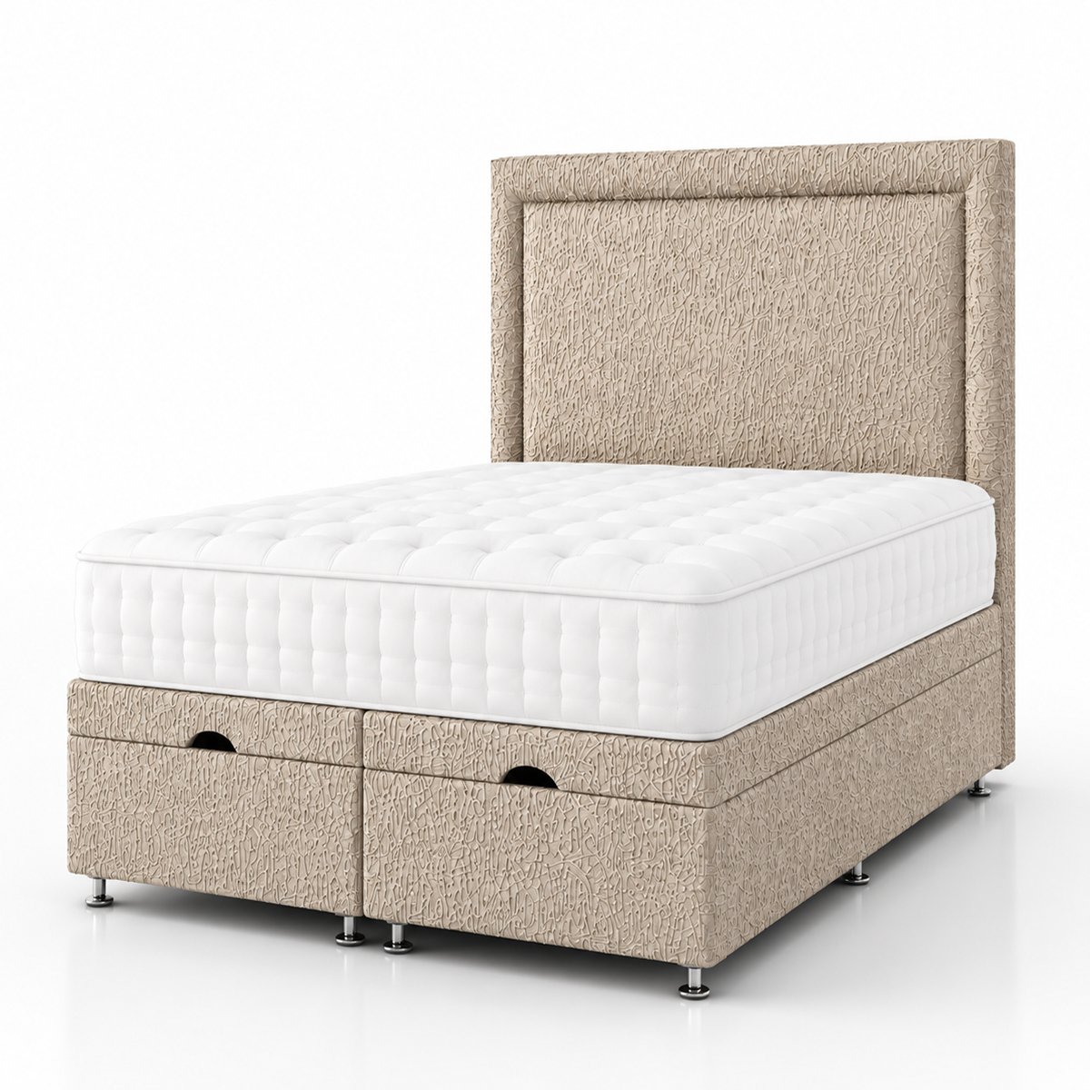 Comfy Deluxe Milan 6ft Super King  Ottoman End Lift  Bed Set - Beige