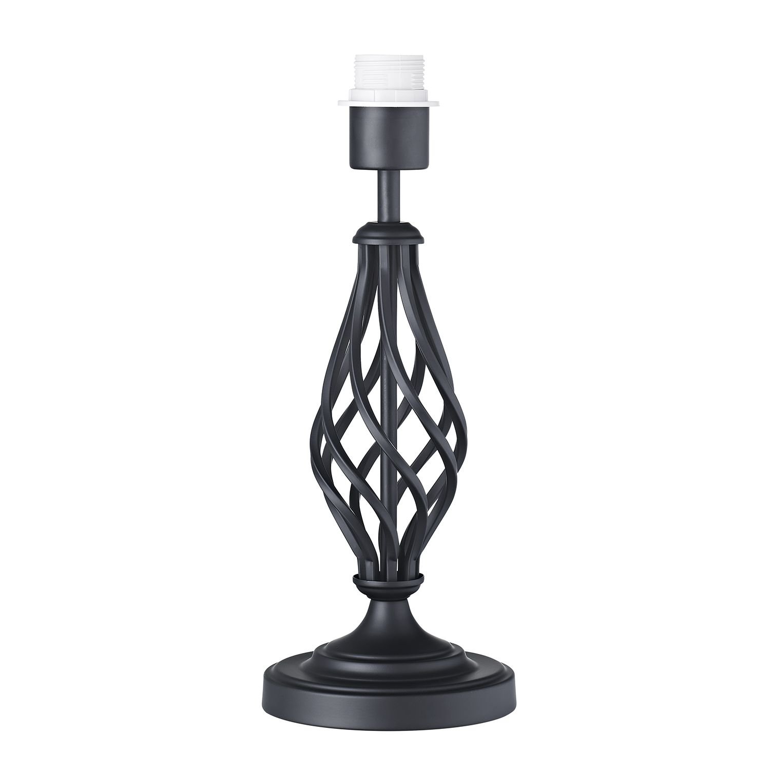 Happy Homewares Black Base with Twist Metal Stem and Inline Table Lamp - 14cm