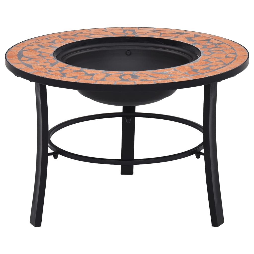 Walplus Steel VidaXl Mosaic Fire Pit - Terracotta - 68 x 68 x 45 cm