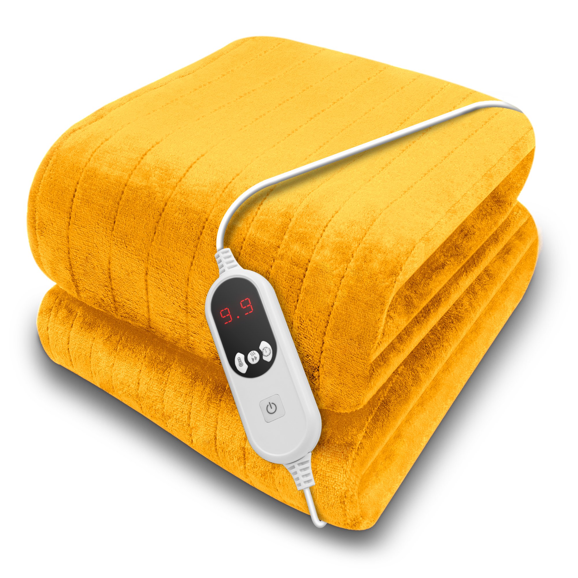 Purus 160 x 120cm Microfleece Polyester Electric Heated Throw Blanket - Gold