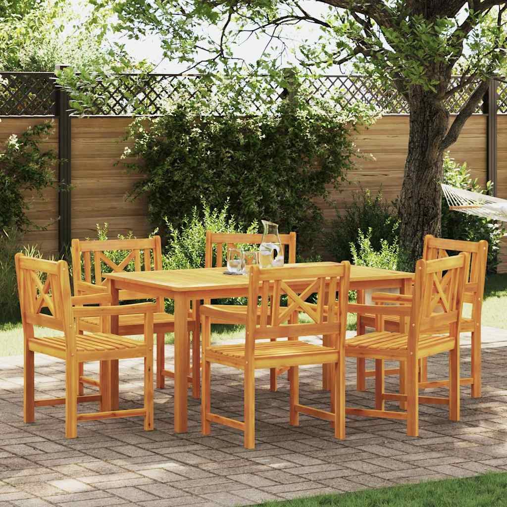 Walplus 7 Piece Garden Dining Set Open Shelf - Brown - 150 x 90 x 74 cm