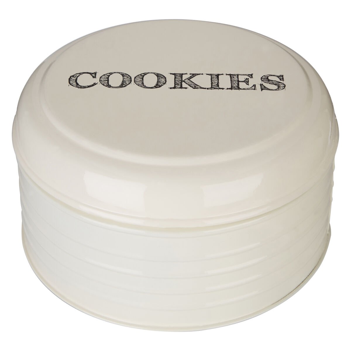 Orsina Sketch Finish Round Biscuit Tin – Cream
