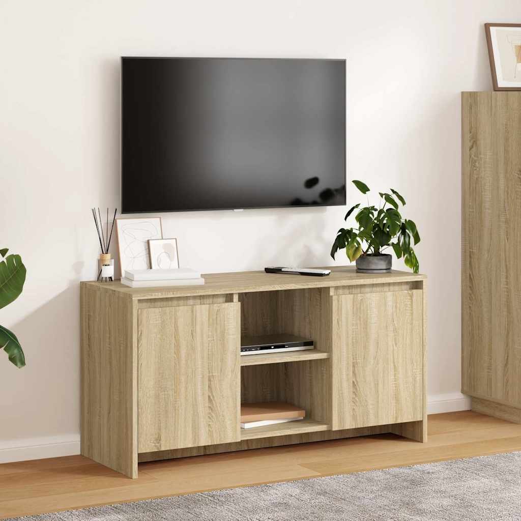 Walplus Engineered Wood TV Cabinet - Light Oak - 102 x 37.5 x 52.5 cm
