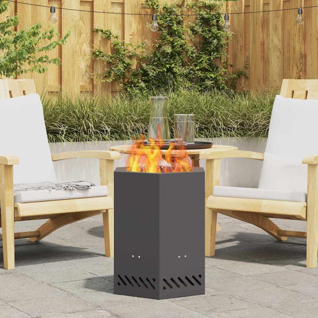 Walplus Steel Smokeless Fire Pit - Black - 38 x 38 x 51 cm