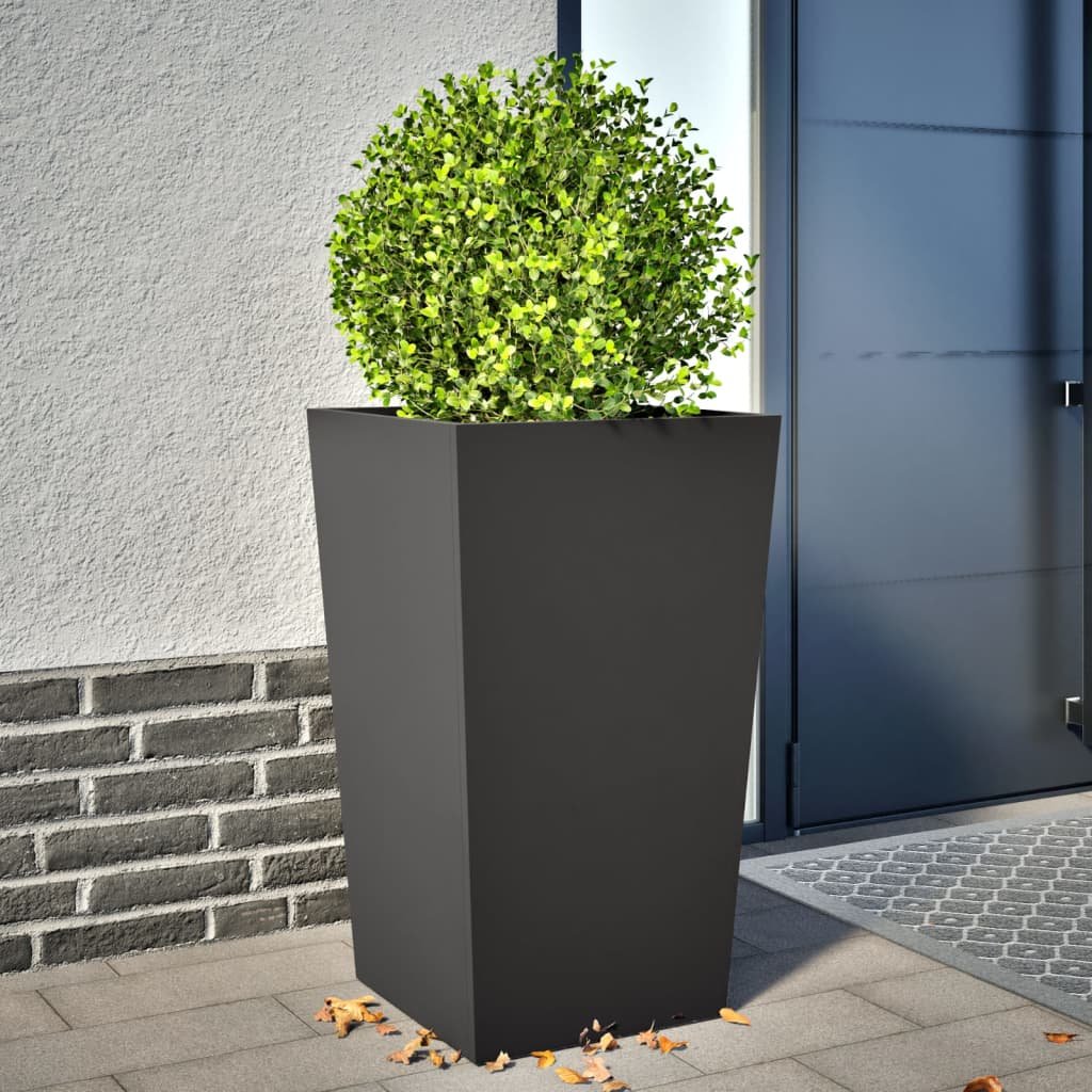 Walplus Steel Garden Planter - Black - 45 x 45 x 75 cm