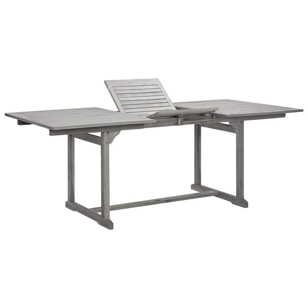 Walplus Solid Acacia Wood Garden Dining Table - Grey - 200 x 100 x 75 cm