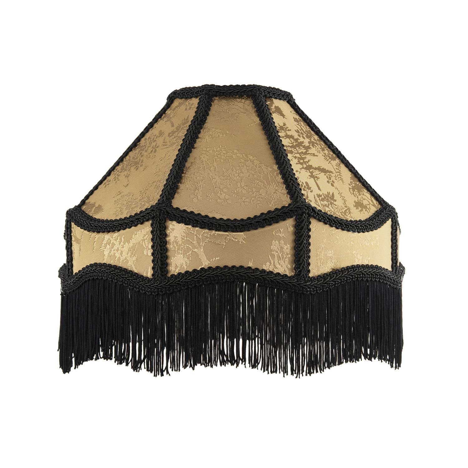 Happy Homewares Gold Shimmer Floral Victorian Lampshade - 30cm